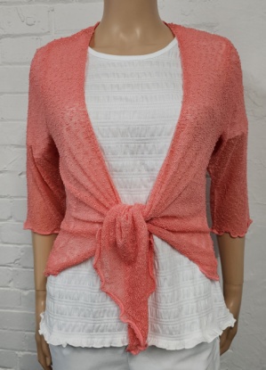 Light Textured Fancy Knit Bolero Cardigan